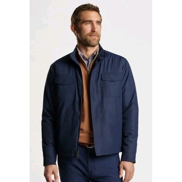 Peter Millar Norfolk Bomber Jacket / MF24Z03 / Color Navy / X-Large - Picture 1 of 13